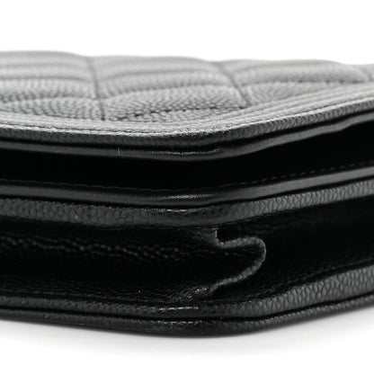 Chanel Caviar Quilted Boy Wallet On Chain WOC Black 10 of 12