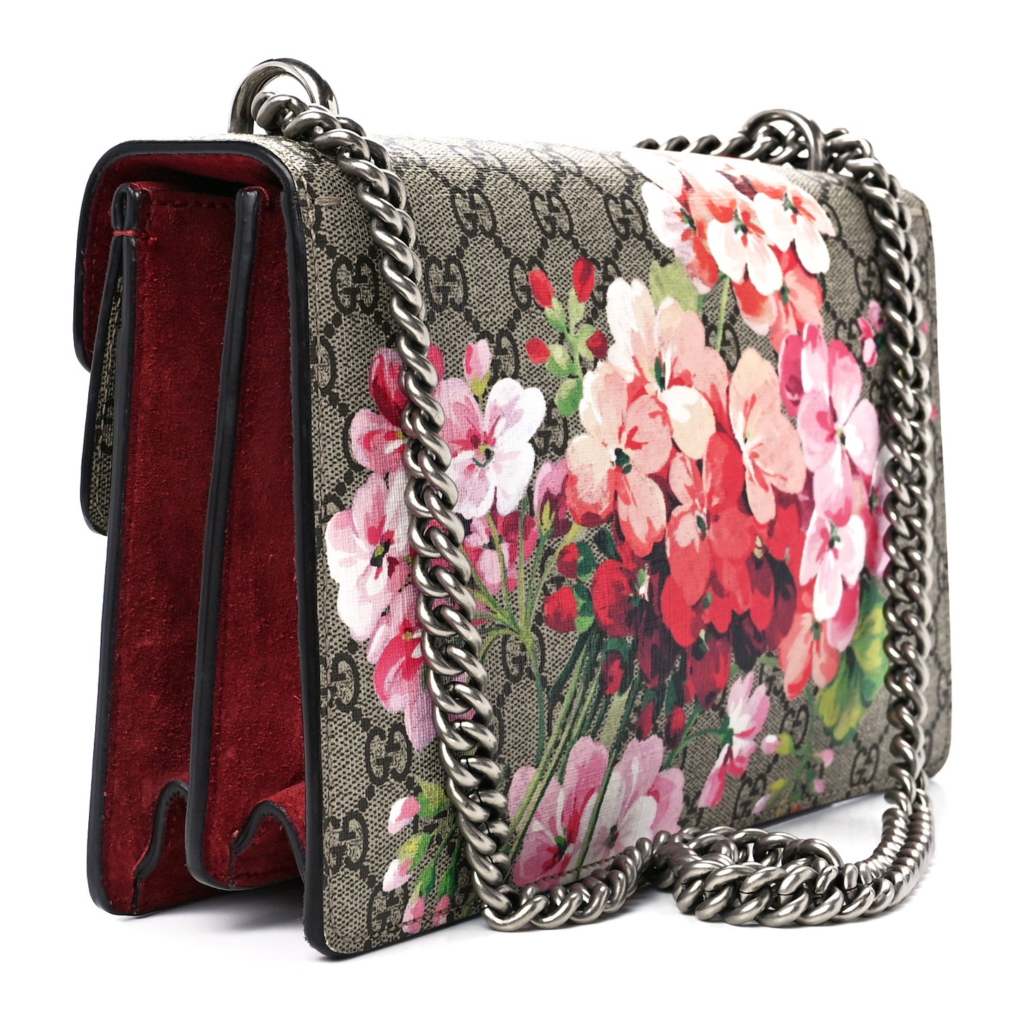 GG Supreme Monogram Blooms Small Dionysus Shoulder Bag Beige Multicolor Dry Rose