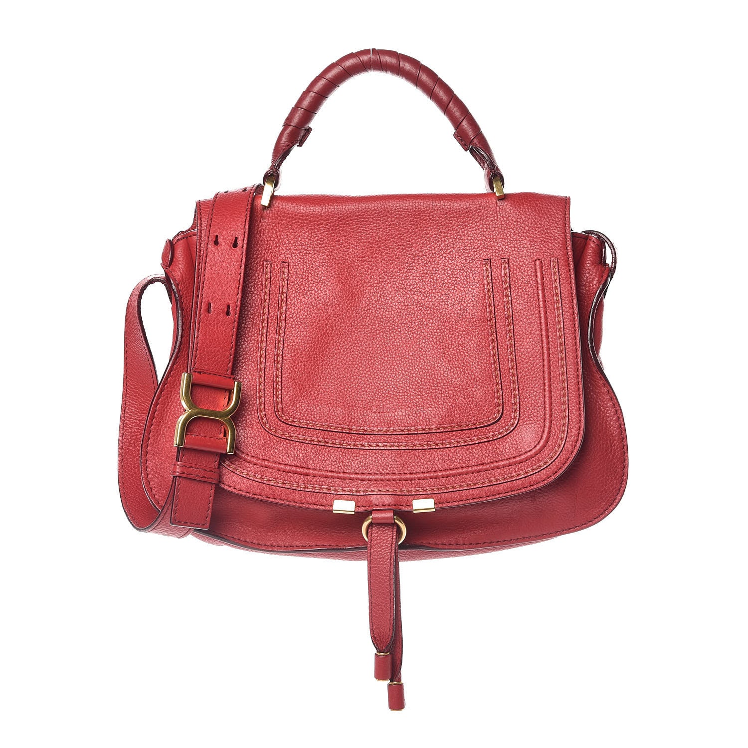 Chloe Calfskin Medium Marcie Top Handle Bag Red 1 of 8