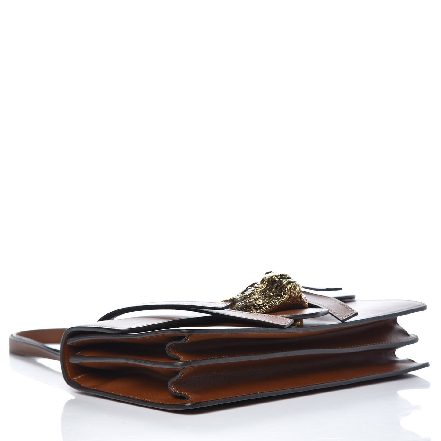 Calfskin Animalier Shoulder Bag Brown