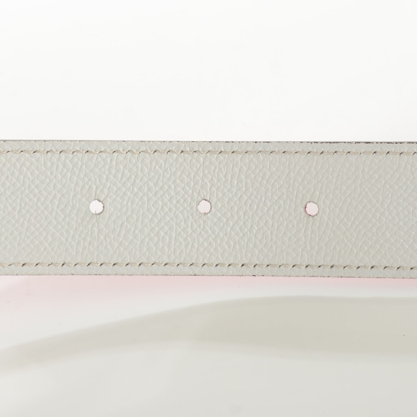 Swift Epsom Calandre 32mm H Belt 85 Sanguine White