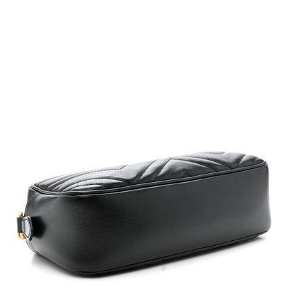 Gucci Calfskin Matelasse Small GG Marmont Chain Shoulder Bag Black 4 of 10