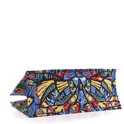 Christian Dior Canvas Embroidered Butterfly Book Tote Multicolor 4 of 7