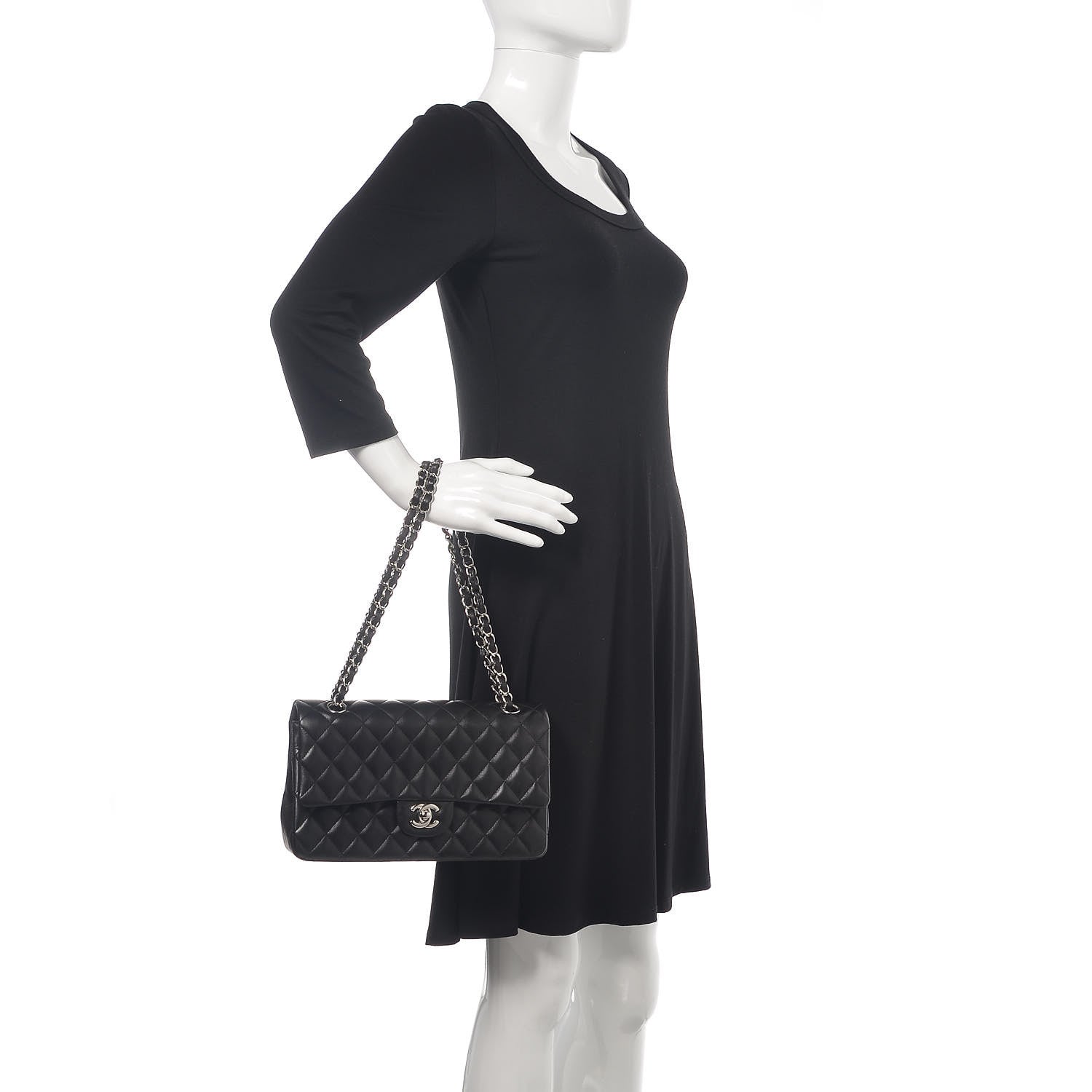 Chanel Lambskin Quilted Medium Double Flap Black 2 of 11
