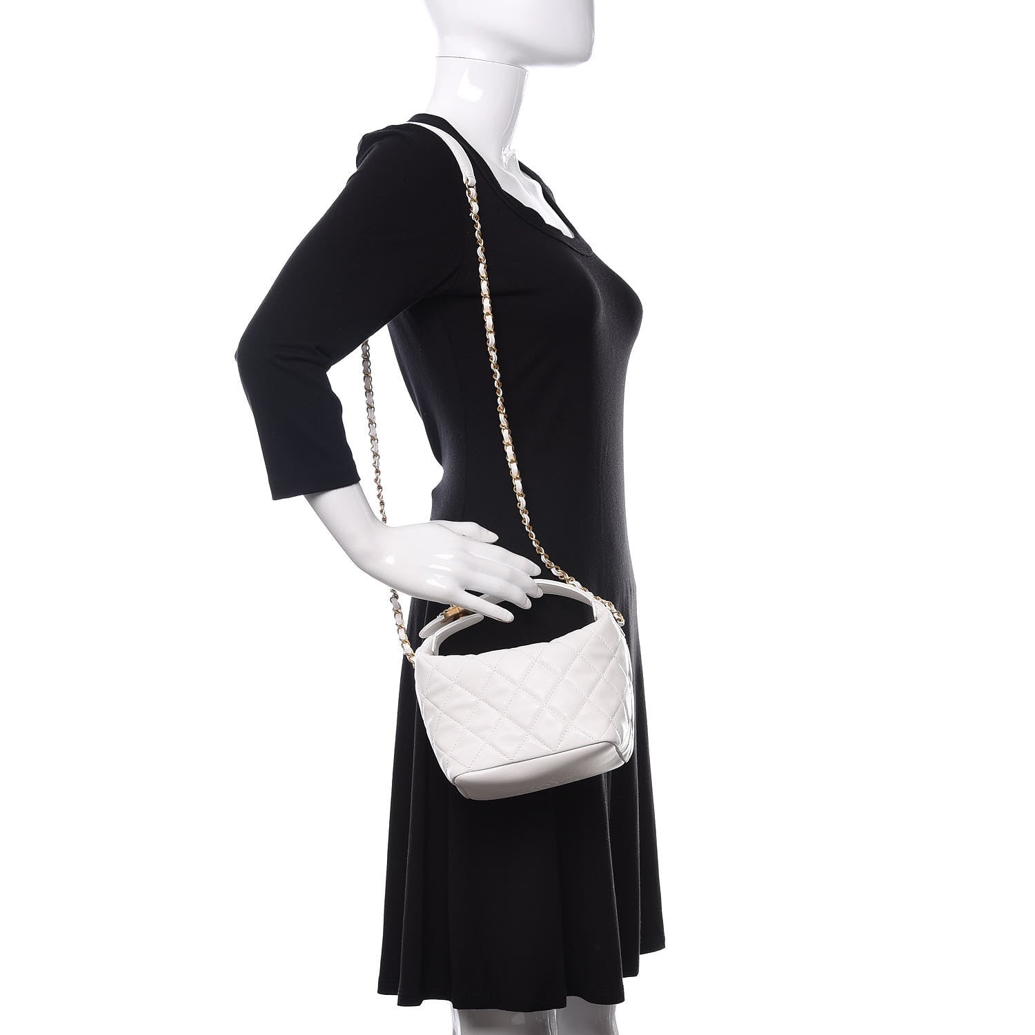 Chanel Lambskin Quilted Small Hobo White 2 of 11