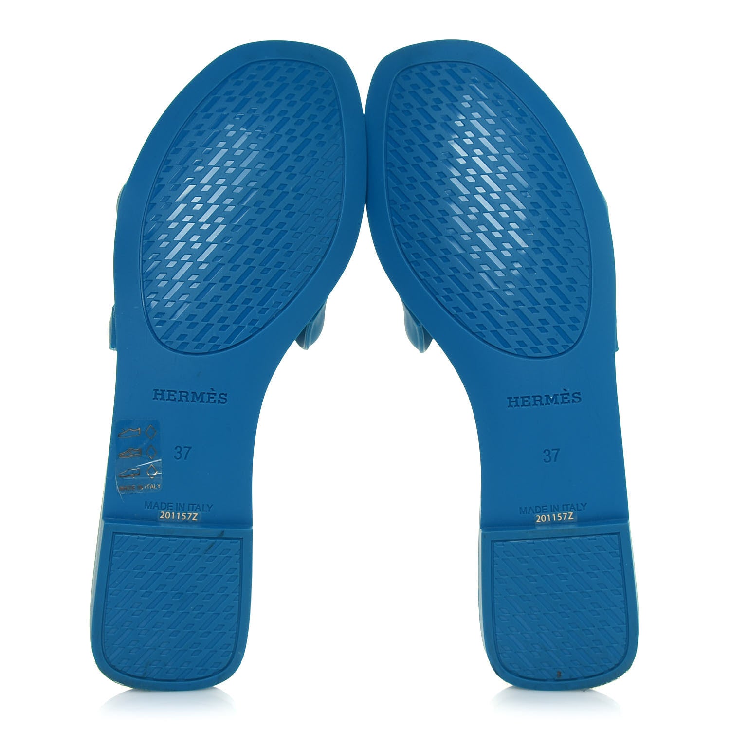 Hermes Rubber Aloha Sandals 37 Bleu Vif 5 of 7