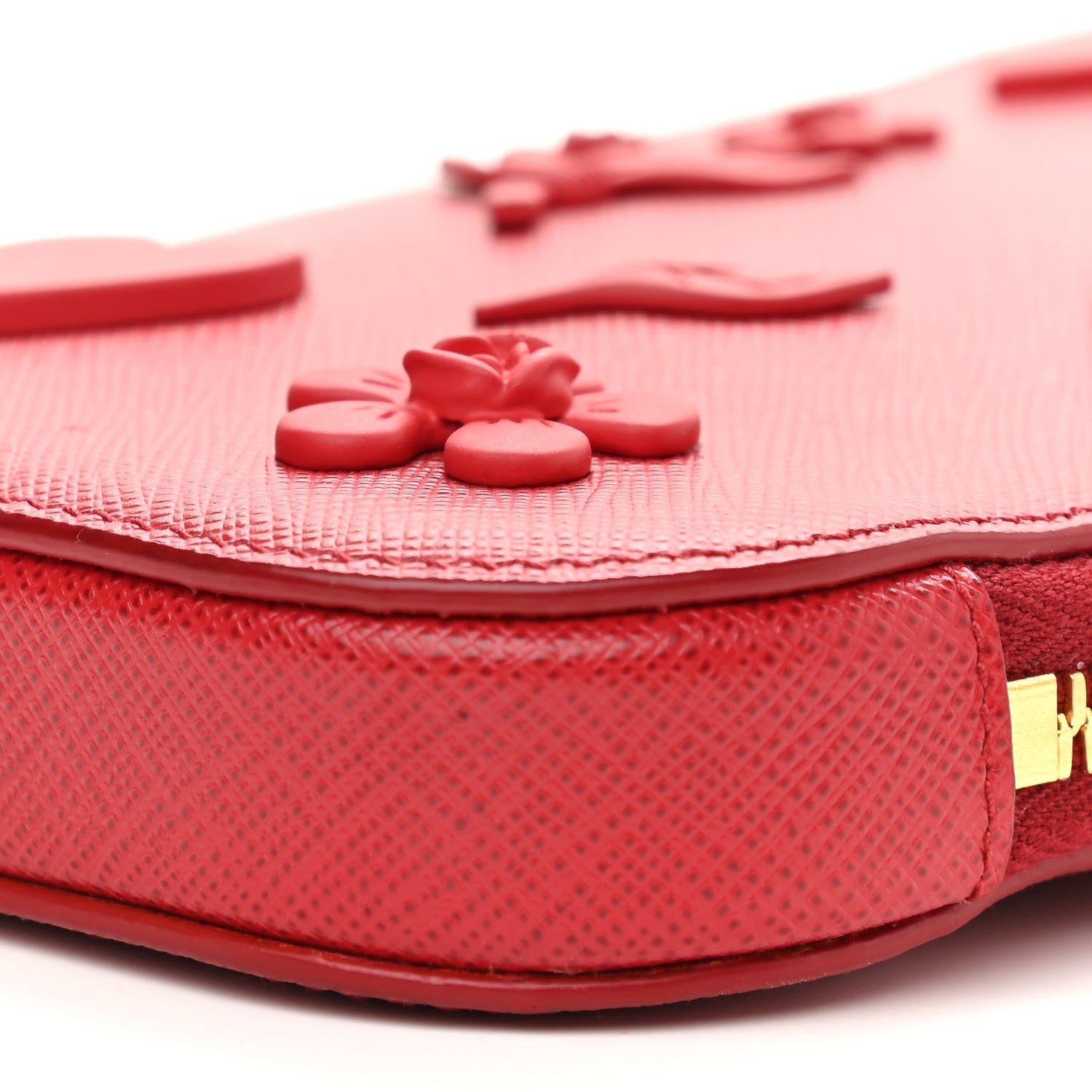 Prada Saffiano Embellished Mini Qixi Crossbody Bag Fuoco 10 of 10