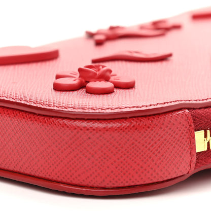 Prada Saffiano Embellished Mini Qixi Crossbody Bag Fuoco 10 of 10