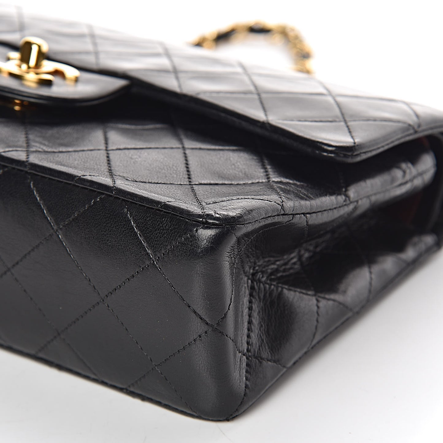 Lambskin Quilted Small Double Flap Black