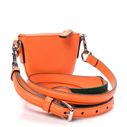 Gucci Pebbled Calfskin Mini B Shoulder Bag Orange 3 of 11