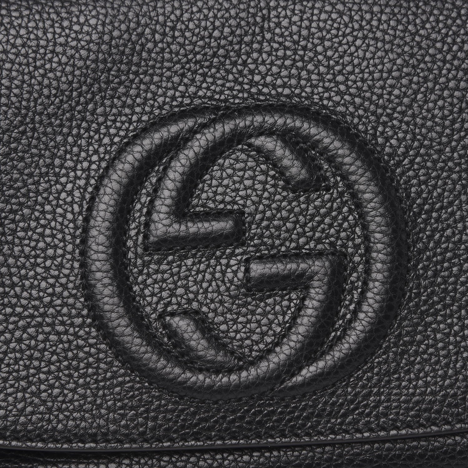 Gucci Pebbled Calfskin Medium Soho Flap Crossbody Black 10 of 10