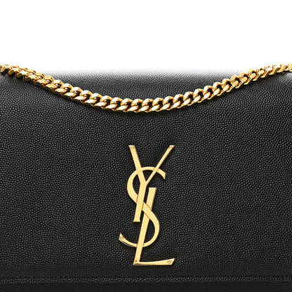 Saint Laurent Grain De Poudre Medium Classic Monogram Kate Satchel Black 5 of 10