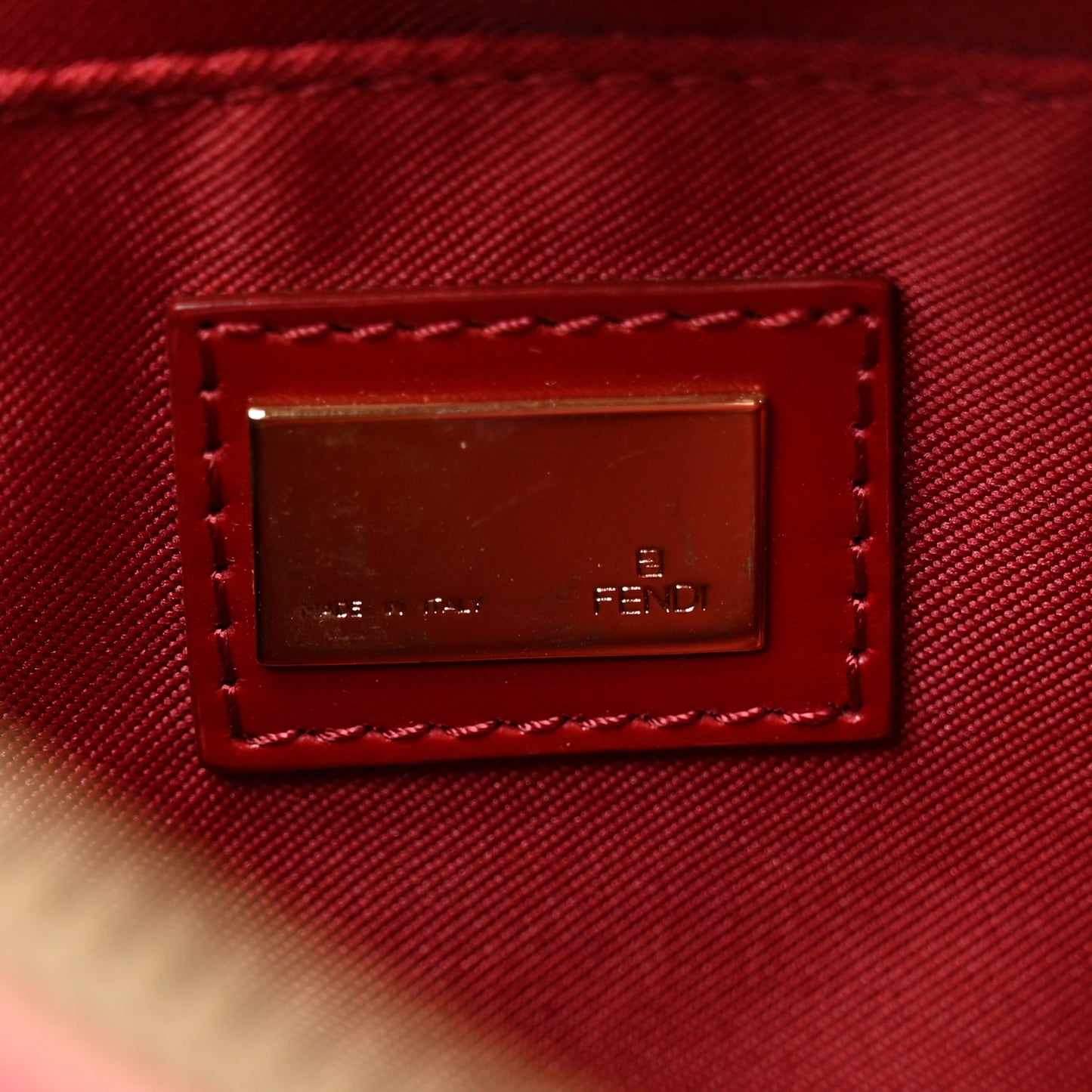 Zucchino Cuoio Small Chef Pocket Shoulder Bag Mogano Panna Rosso