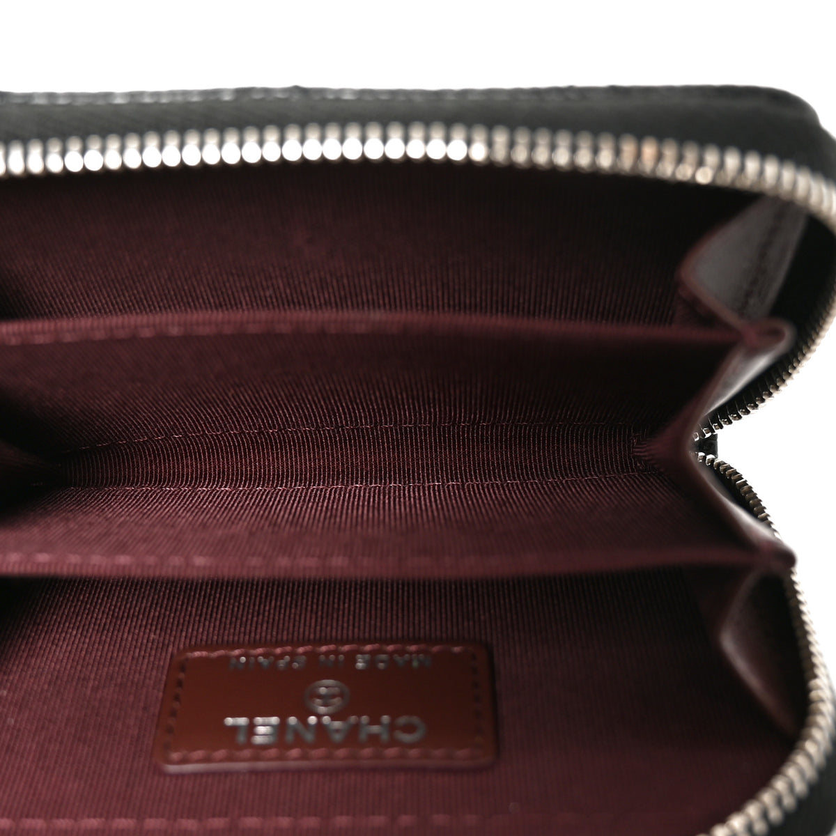 Caviar Quilted Zip Coin Purse Black