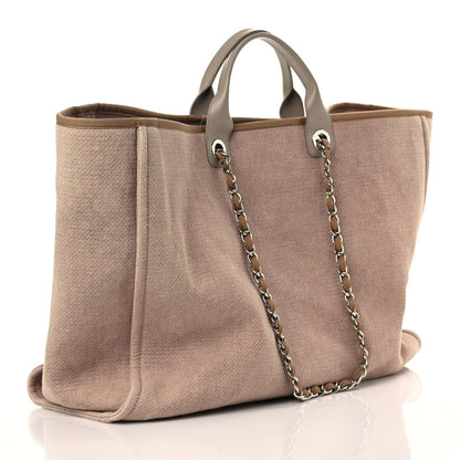 Chanel Canvas Extra Large Deauville Tote Ecru 3 of 10