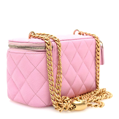 Chanel Caviar Quilted Sweetheart Vanity Case Pink 3 of 11