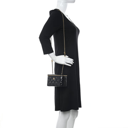 Chanel Patent Enamel Quilted Small Coco Hearts Vanity Case With Chain Black 2 of 11