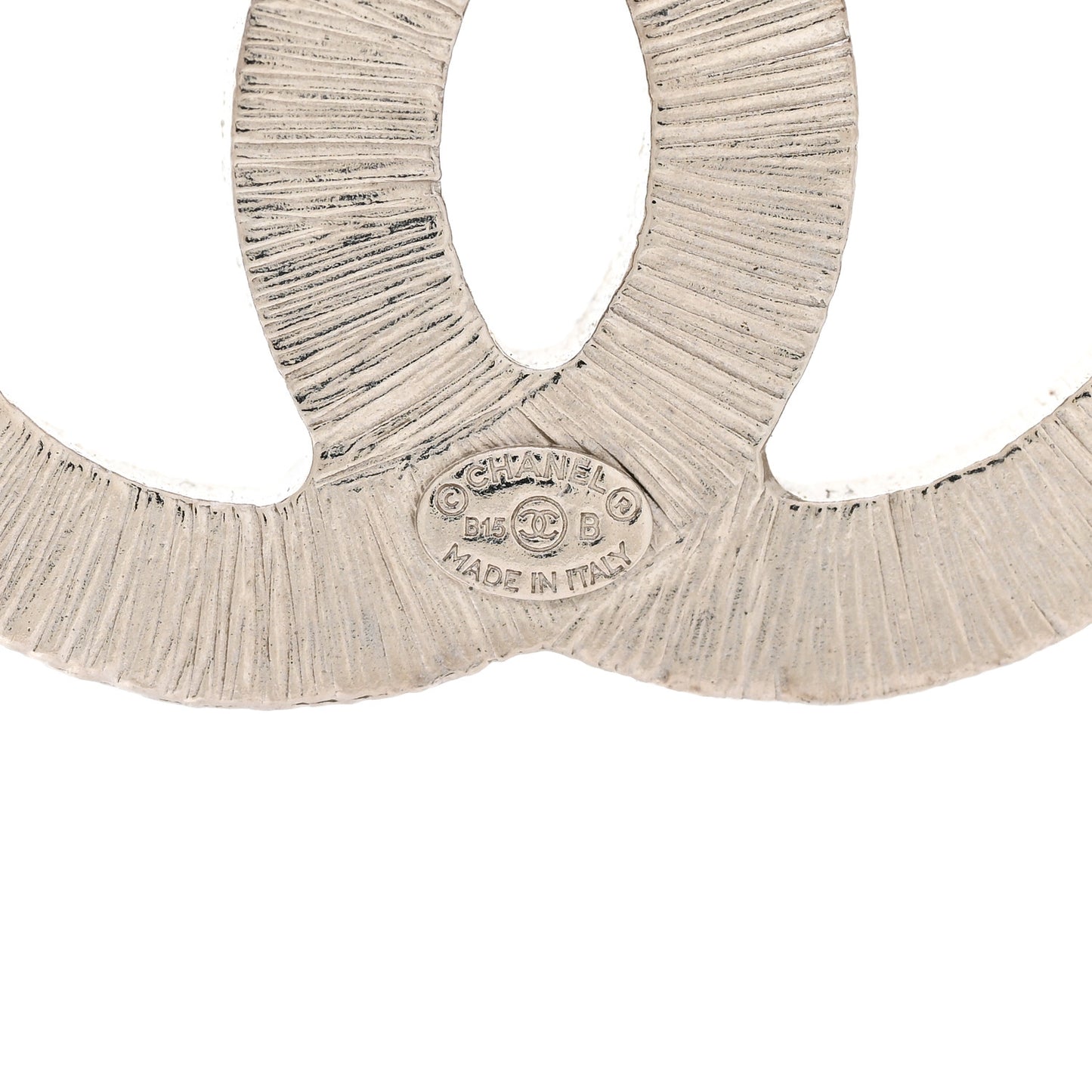 Crystal Baguette CC Mini Brooch Silver