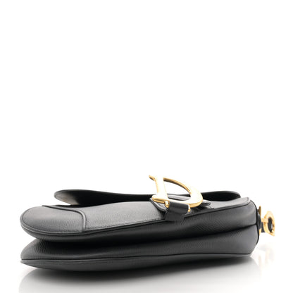Christian Dior Grained Calfskin Saddle Bag Black 4 of 11