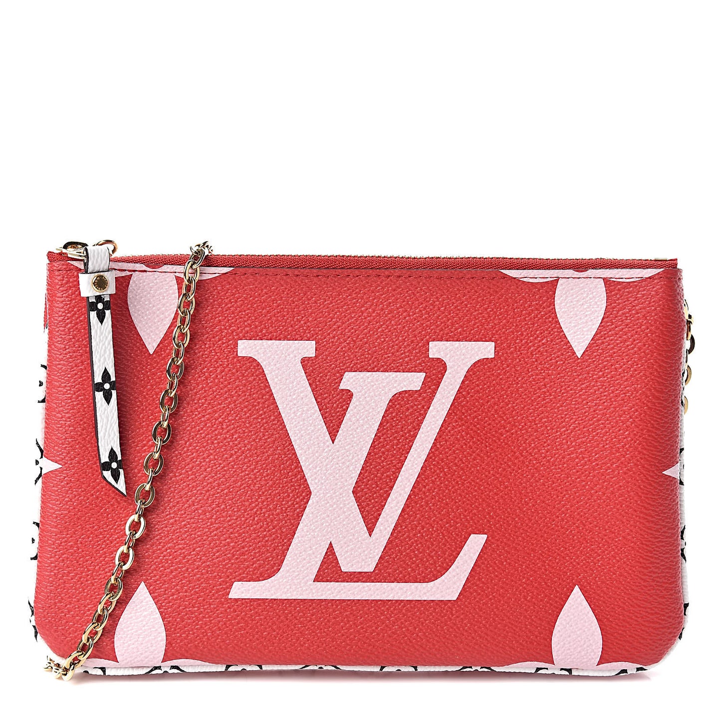 Monogram Giant Double Zip Pochette Rouge