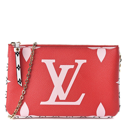 Louis Vuitton Monogram Giant Double Zip Pochette Rouge 1 of 10