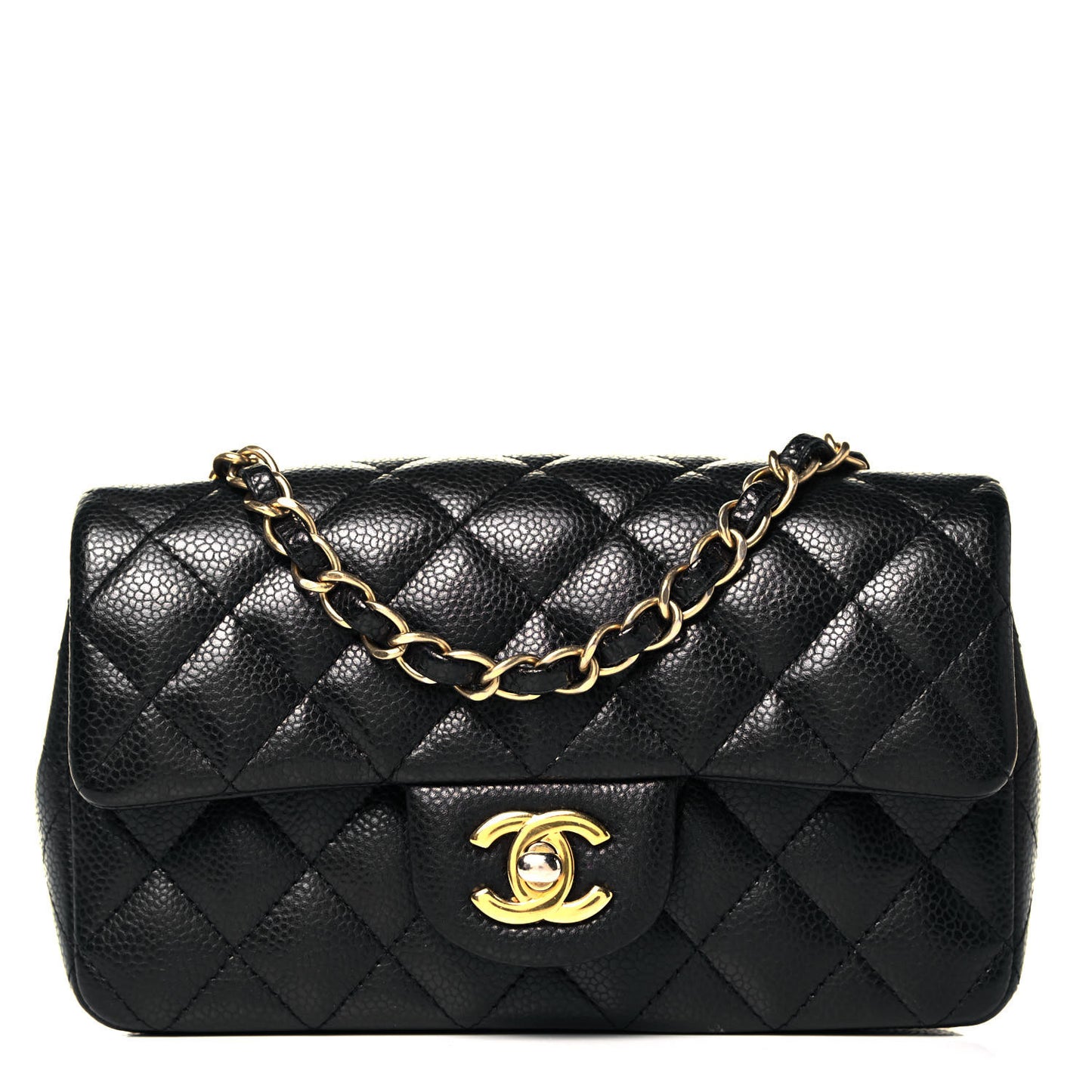 Caviar Quilted Mini Rectangular Flap Black