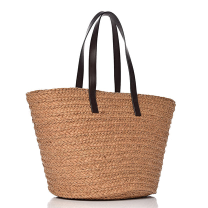 Saint Laurent Raffia Calfskin Medium Panier Tote 3 of 12