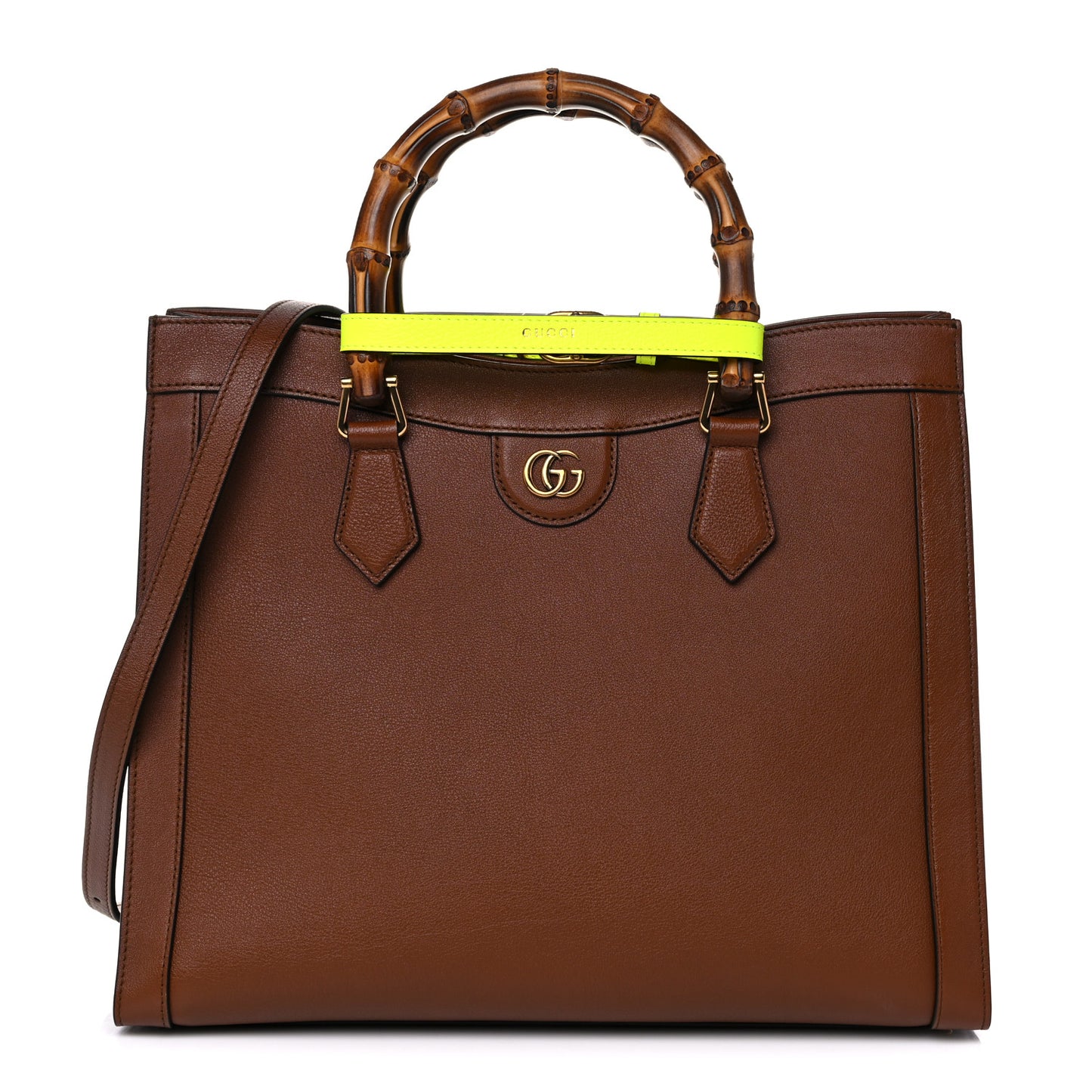 Wonka Grain Calfskin Medium Diana Tote Bag Cuir Yellow Fluo