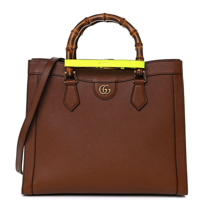Gucci Wonka Grain Calfskin Medium Diana Tote Bag Cuir Yellow Fluo 1 of 12