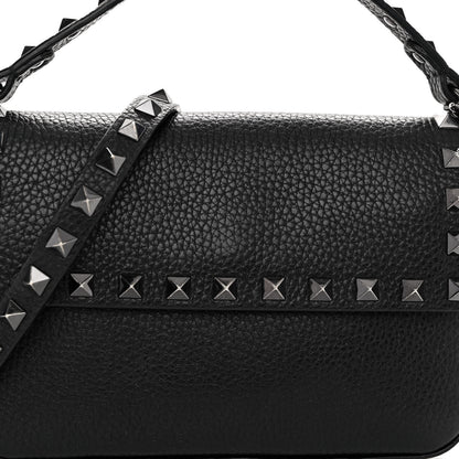 Valentino Garavani Grainy Calfskin Rockstud Crossbody Pouch Black 7 of 9