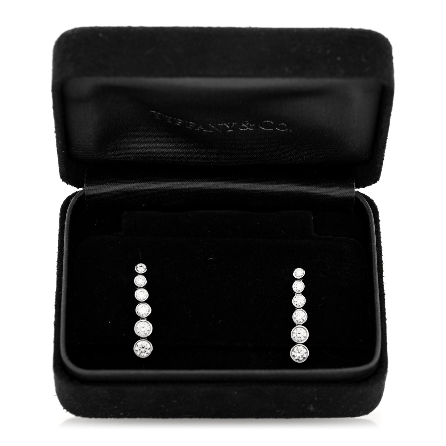 Platinum Diamond Jazz Graduated Drop Earrings
