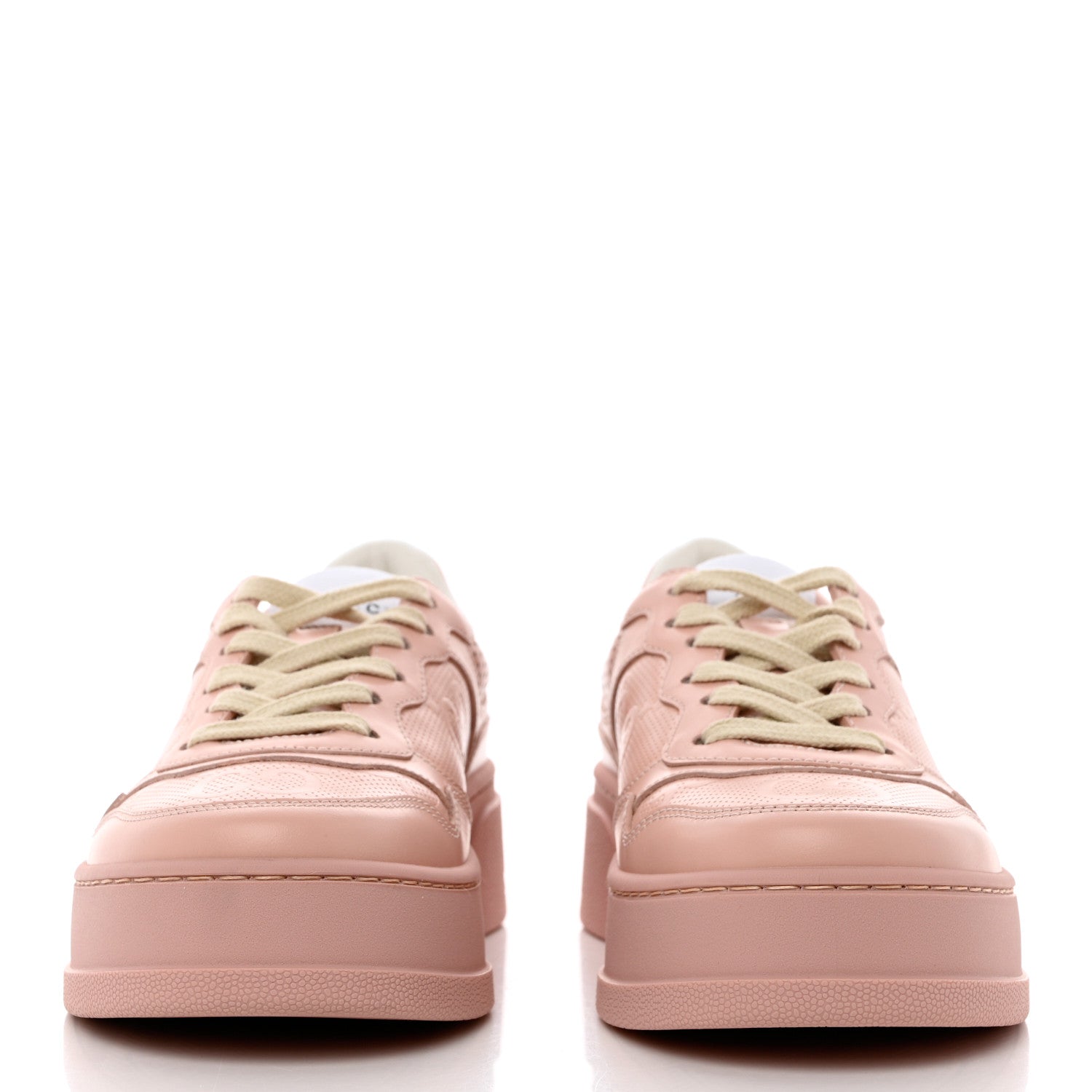 Gucci Calfskin GG Tennis Embossed Womens Platform 55mm Sneakers 36 Powder Pink 2 of 9