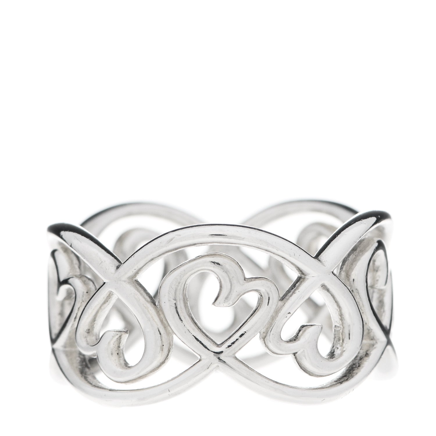 Tiffany Sterling Silver Paloma Picasso Loving Heart Band Ring 54 7 1 of 4