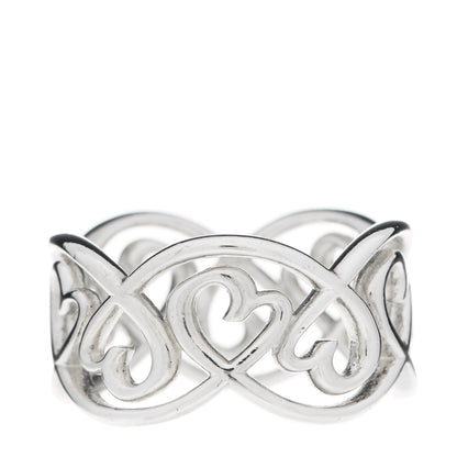 Tiffany Sterling Silver Paloma Picasso Loving Heart Band Ring 54 7 1 of 4