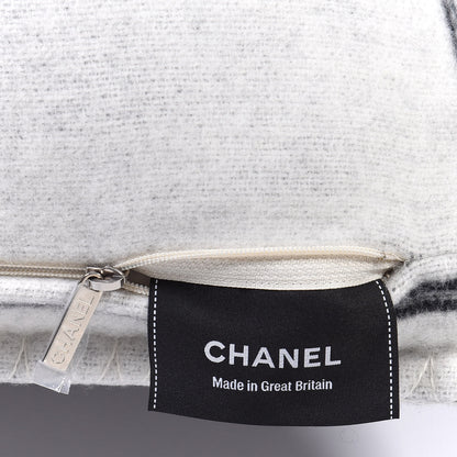 Chanel Merino Wool Cashmere CC Pillow Black White 3 of 3
