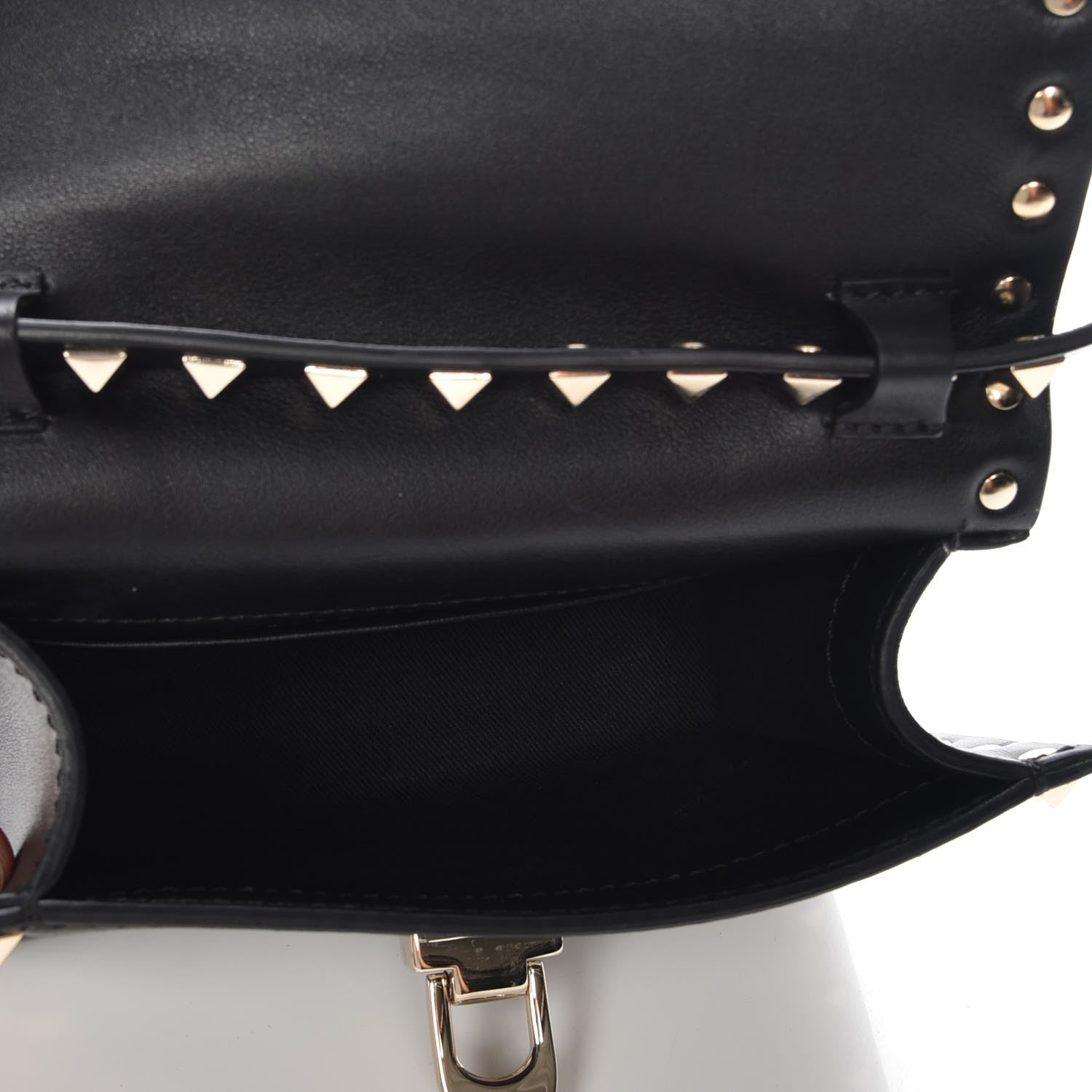 Valentino Garavani Vitello Mini Rockstud Flip Lock Crossbody Bag Black 5 of 6