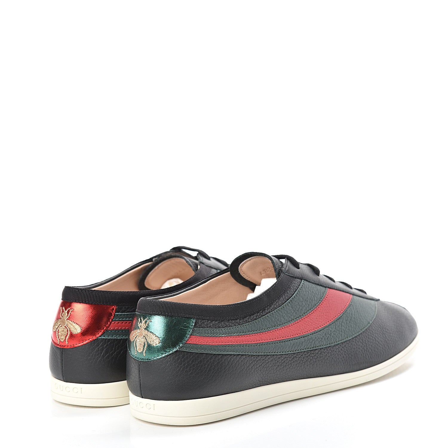 Gucci Calfskin Mens Web Falacer Sneakers 7.5 Black 4 of 9