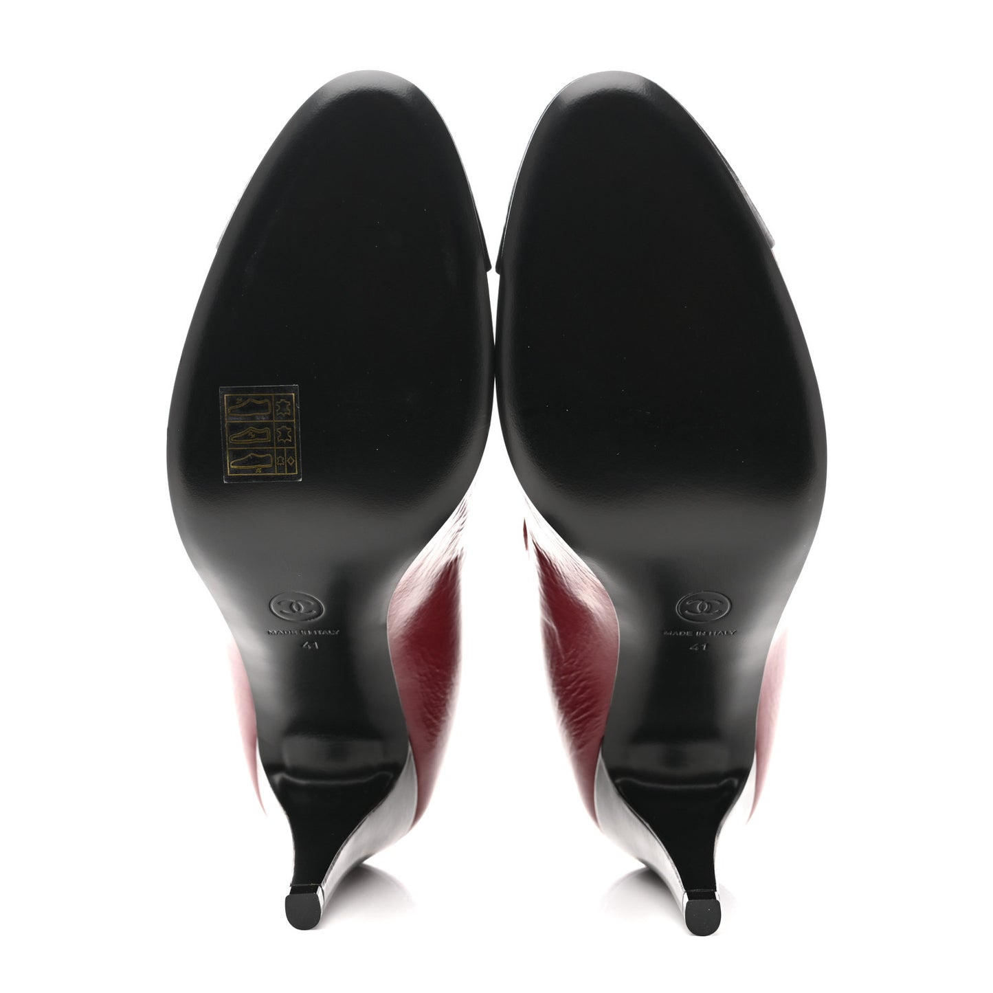 Shiny Goatskin Cap Toe Mary Jane Pumps 41 Burgundy Dark Grey