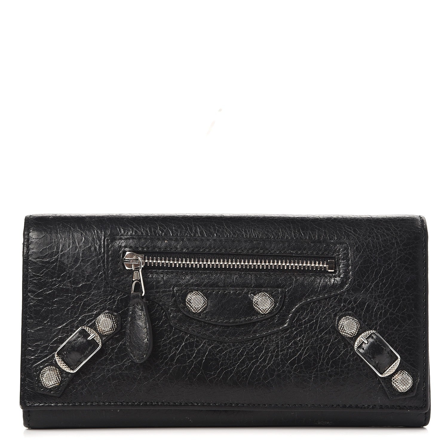 Balenciaga Agneau Giant 12 Silver Hardware Money Wallet Black 1 of 14