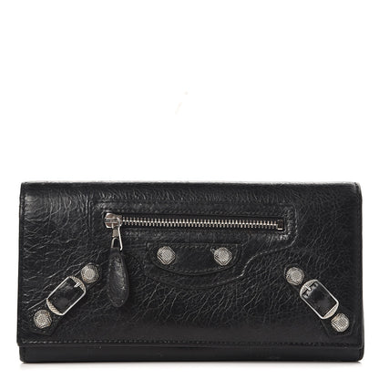 Balenciaga Agneau Giant 12 Silver Hardware Money Wallet Black 1 of 14