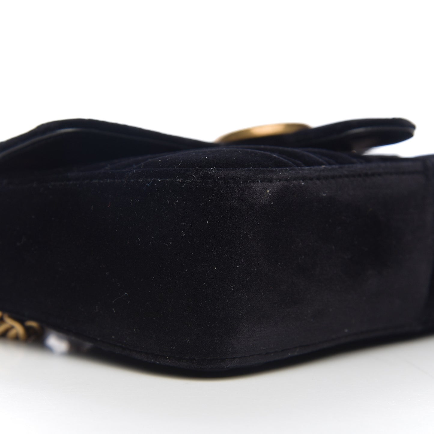 Velvet Matelasse Mini GG Marmont Shoulder Bag Black