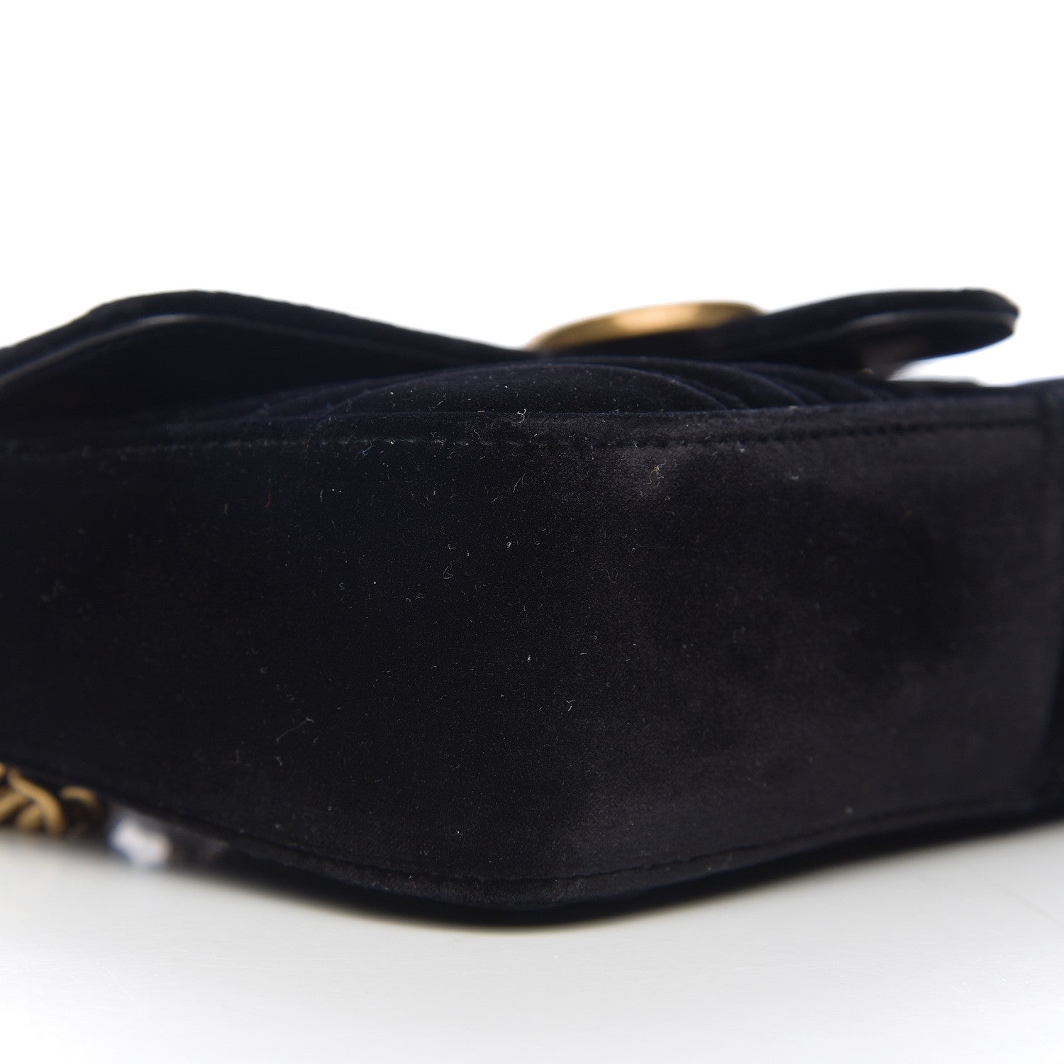 Gucci Velvet Matelasse Mini GG Marmont Shoulder Bag Black 7 of 10