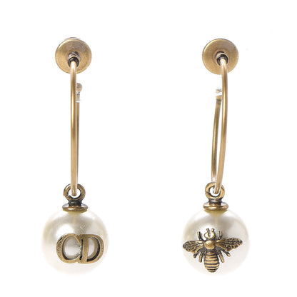 Christian Dior Pearl Bee Star Tribales Hoop Earrings 1 of 3