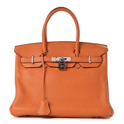 Hermes Taurillon Clemence Birkin 30 Orange 1 of 36