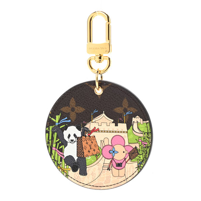 Louis Vuitton Monogram 2021 Christmas Animation China Wall Bag Charm Key Ring Myosotis Blue 1 of 5