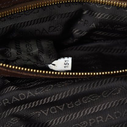 Prada Suede Scamosciato Logo Bowler Sigaro 7 of 10