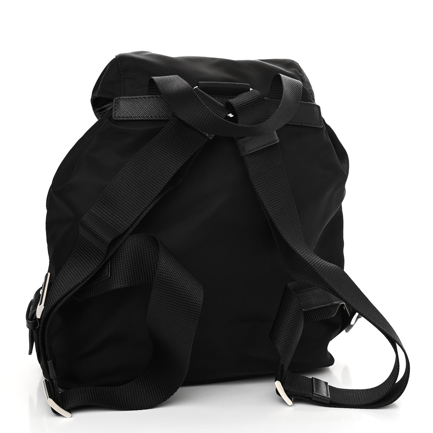 Prada Tessuto Nylon Saffiano Small Backpack Black 2 of 9