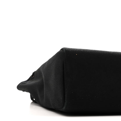 Hermes Toile Vache Calfskin Herbag 30 PM Black Natural 9 of 10