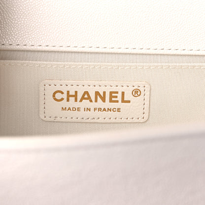 Chanel Caviar Quilted Medium Boy Flap White 6 of 9