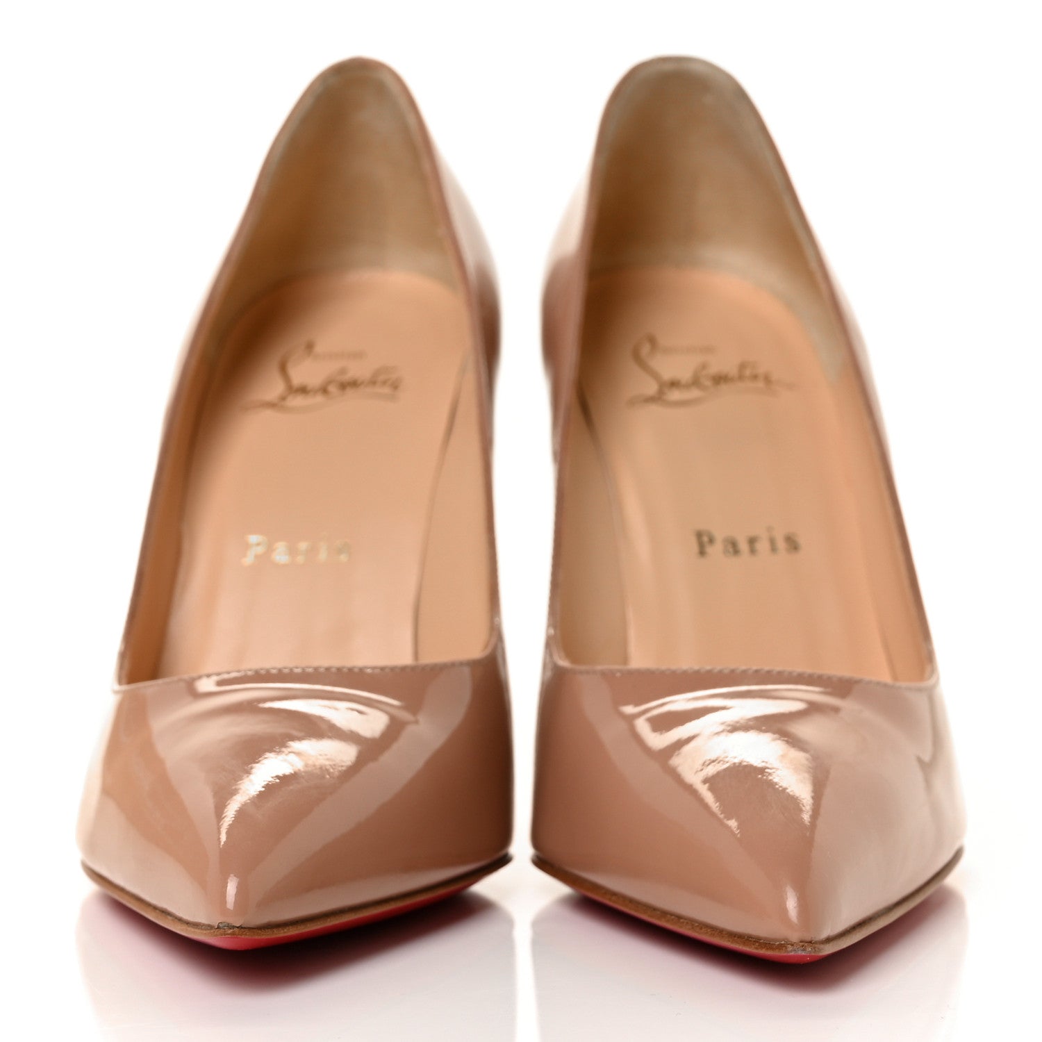 Christian Louboutin Patent Pigalle 100 Pumps 36 Nude 2 of 8